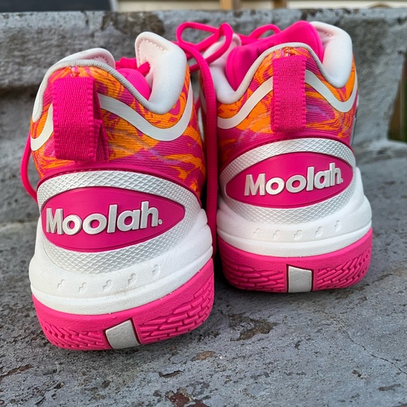Vibrant Pink and Orange Athletic Shoes with Mesh Design - Picture 4 of 6